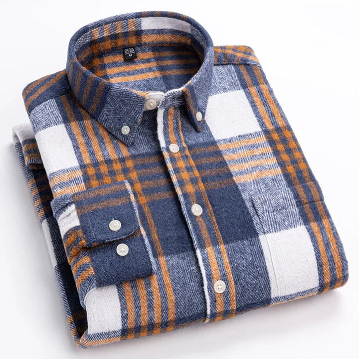 Men's Brushed Cotton Flannel Shirt – Classic Plaid Button-Down – view 2