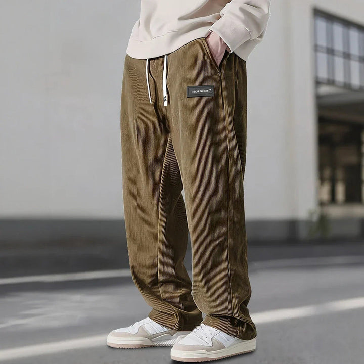 Men's Corduroy Joggers – Soft Straight-Leg Drawstring Trousers – view 7