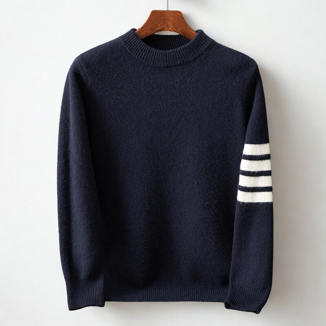 Men's Cashmere Blend Crew Neck Jumper – Soft Everyday Knit – Navy