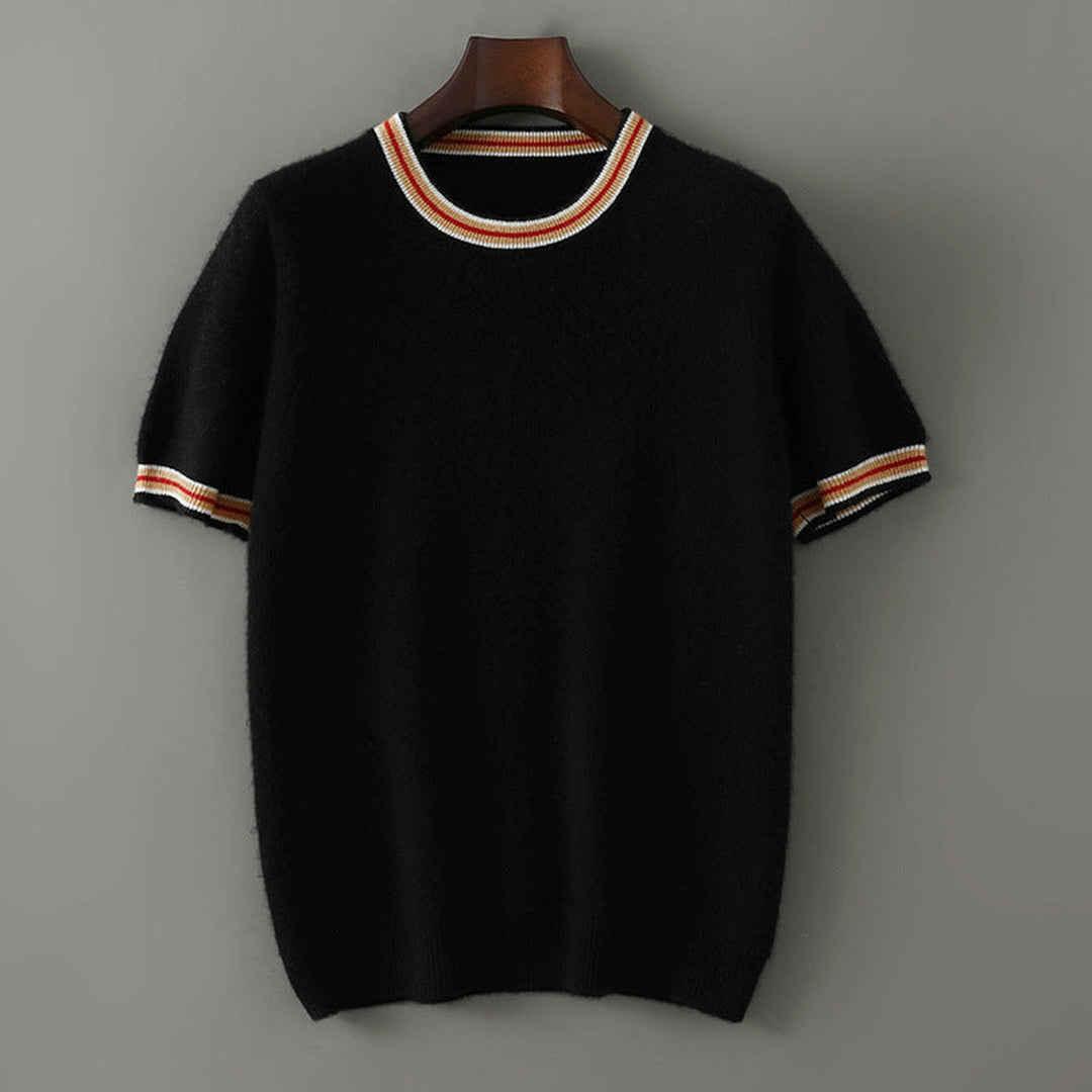 Men's Merino Wool T-Shirt – Breathable Tipped-Collar Tee – view 3