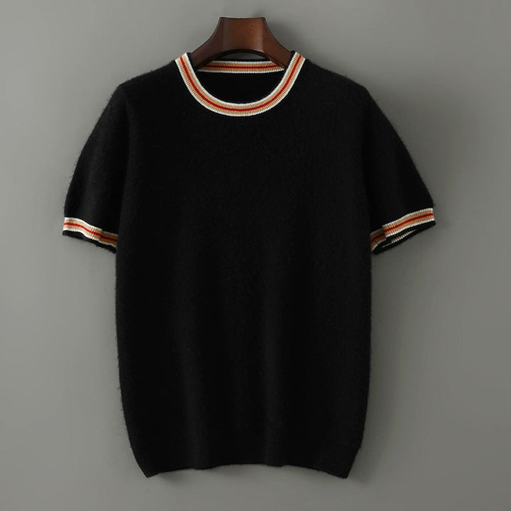 Men's Merino Wool T-Shirt – Breathable Tipped-Collar Tee – view 3