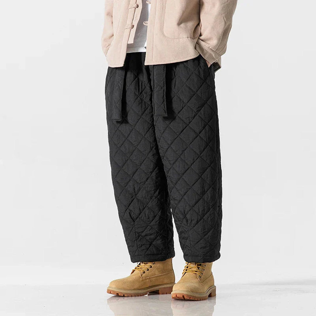 Men's Quilted Nylon Trousers – Lightweight Wide-Leg Warmth – view 7