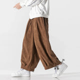 Men's Wide-Leg Corduroy Trousers – Relaxed Drawstring Comfort