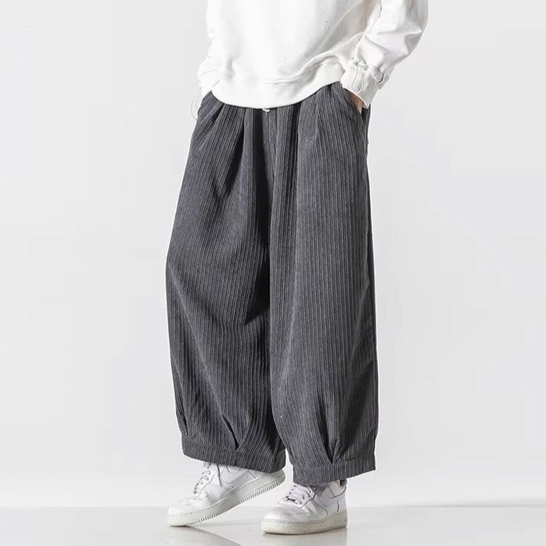 Men's Wide-Leg Corduroy Trousers – Relaxed Drawstring Comfort – view 8
