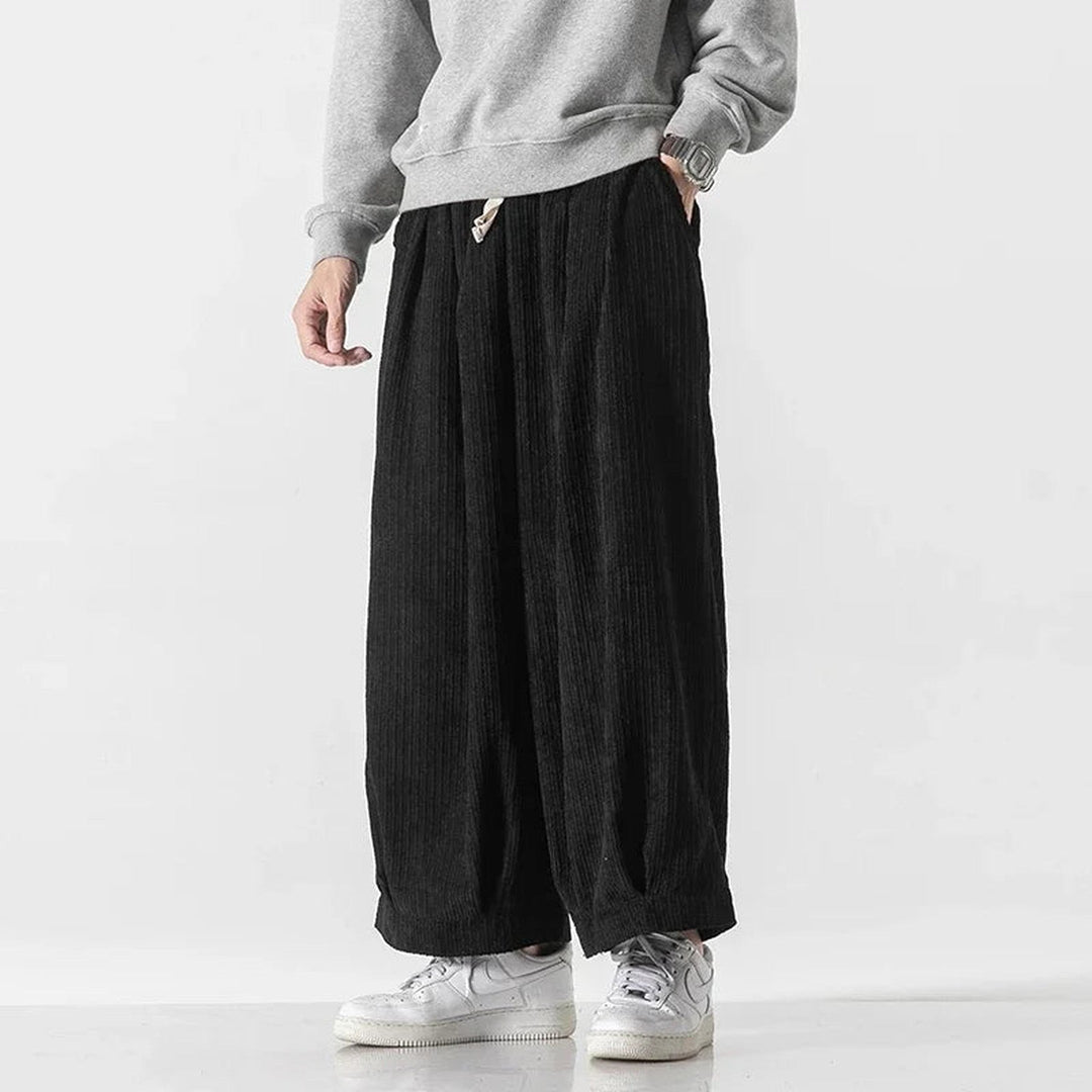 Men's Wide-Leg Corduroy Trousers – Relaxed Drawstring Comfort – view 4