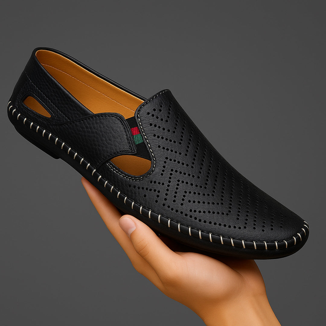 Men's Perforated Leather Driving Sandals – Breathable Summer Pair – view 10