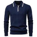 Men's Fine-Gauge Ribbed Knit Polo Shirt – Smart Casual Wear