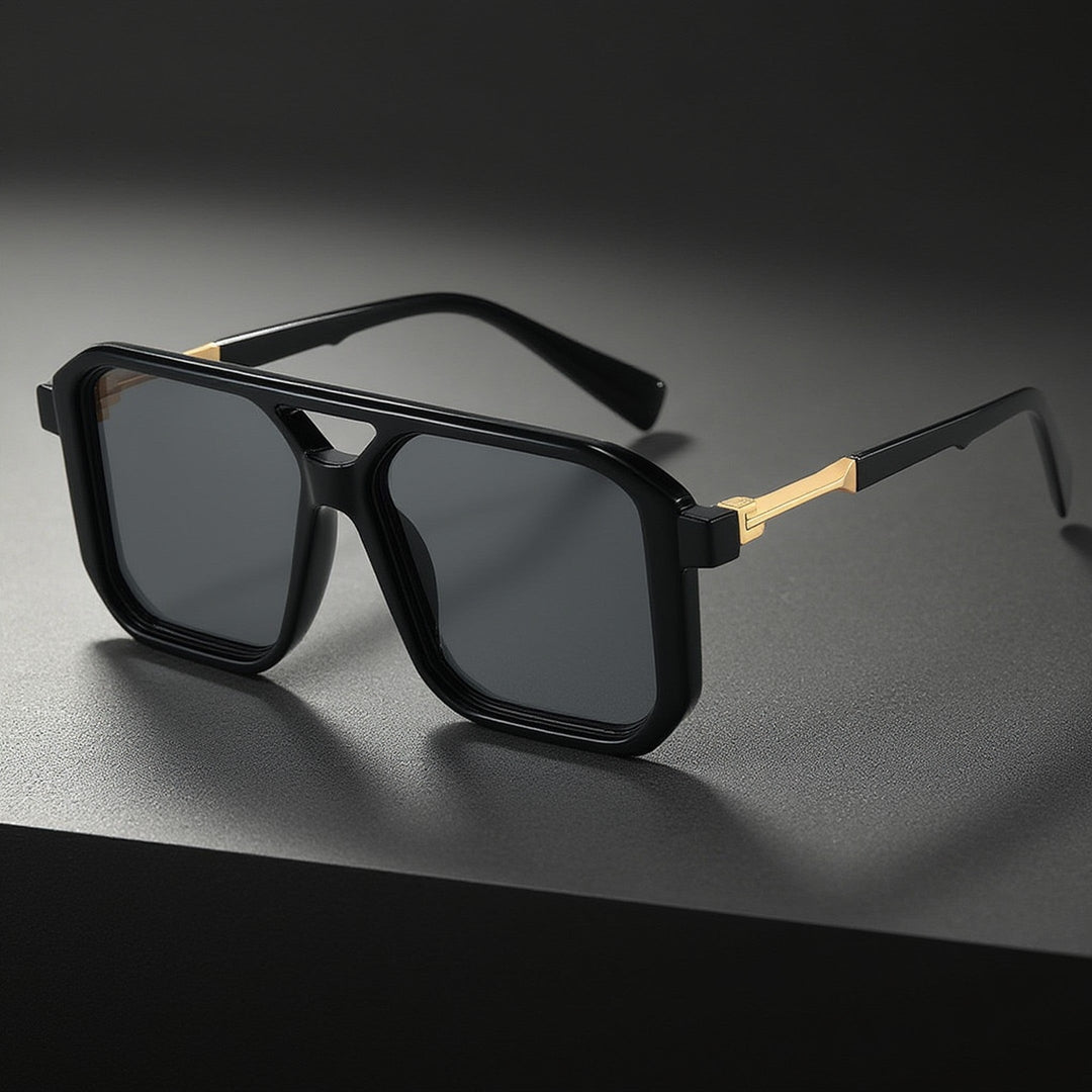Men's Leopard Print Sunglasses – UV400 Lightweight Angular Frames – view 3