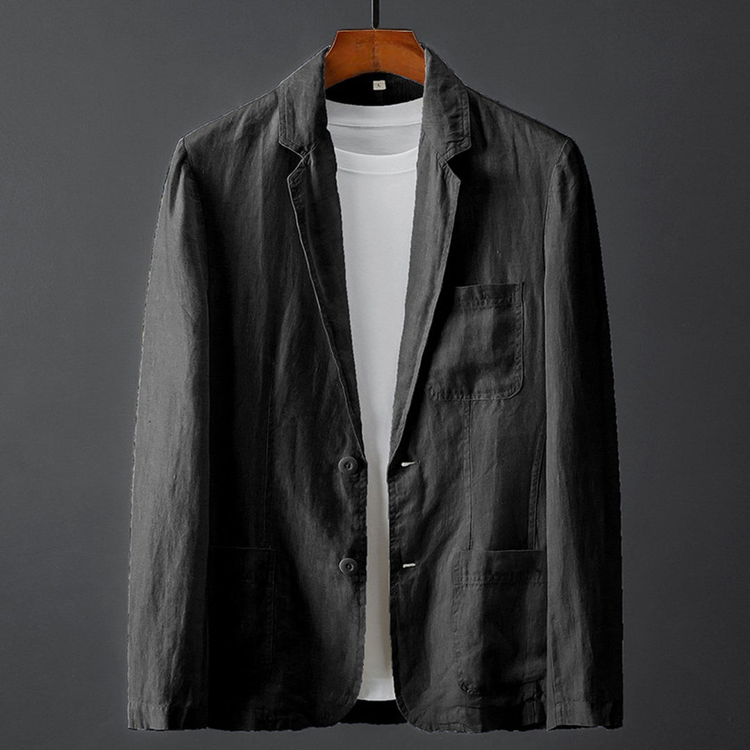 Men's Linen-Cotton Blazer – Lightweight Summer Tailoring – White