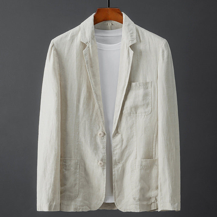 Men's Linen-Cotton Blazer – Lightweight Summer Tailoring – Black