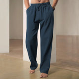 Men's Linen-Blend Trousers – Drawstring Weekend Comfort