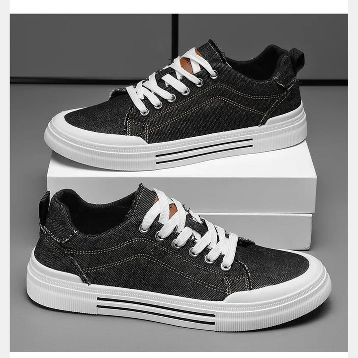 Men's Denim Trainers – Casual Low-Top Sneakers with Grip Sole – view 12