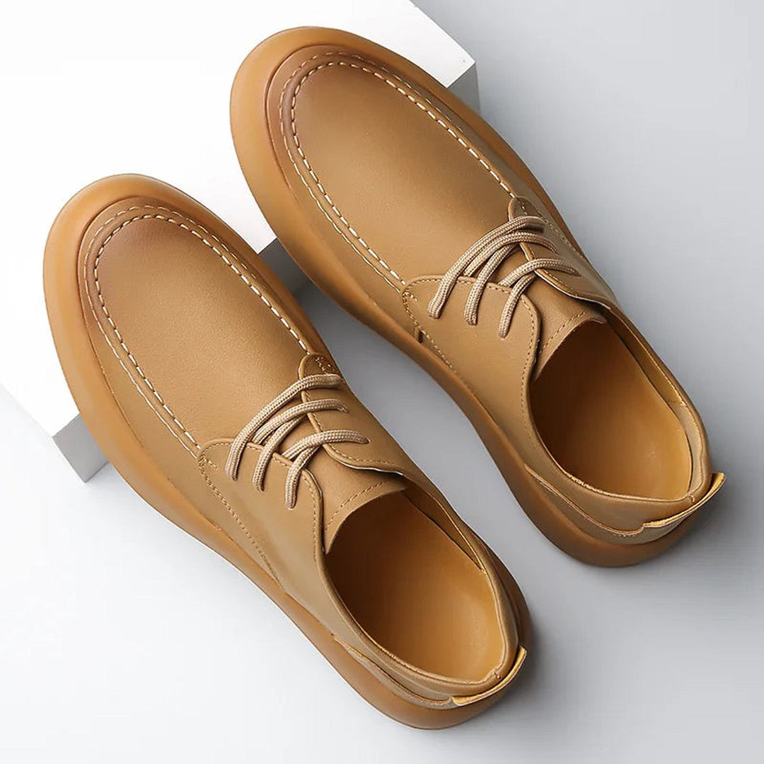 Men's Leather Trainers – Cushioned Smart-Casual Everyday Shoes – view 2