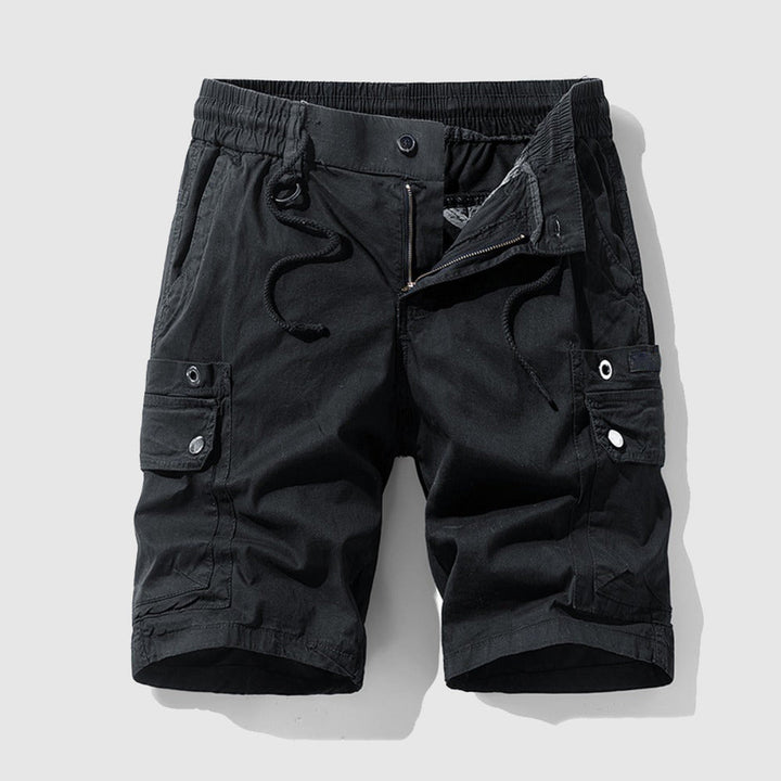 Men's Cotton Twill Cargo Shorts – Tailored Utility Fit – Orange