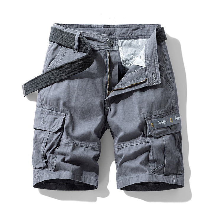 Men's Cotton Canvas Cargo Shorts – Relaxed Belted Fit – view 7