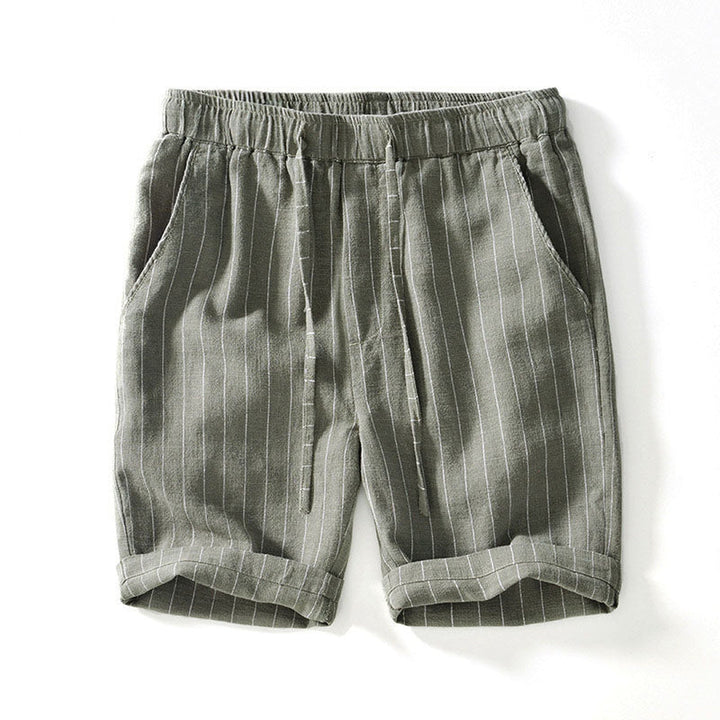 Men's Pinstripe Linen Shorts – Drawstring Coastal Style – view 2