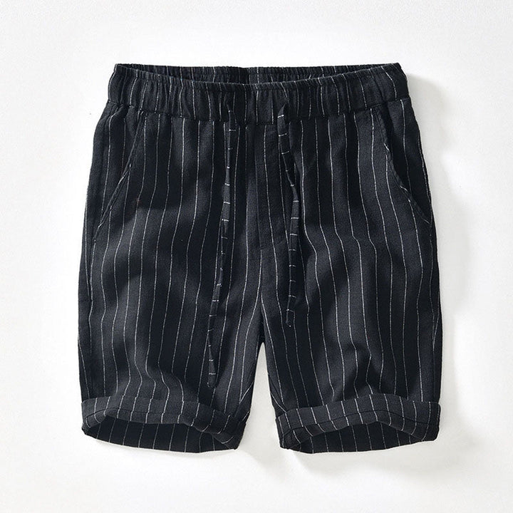 Men's Pinstripe Linen Shorts – Drawstring Coastal Style – view 3
