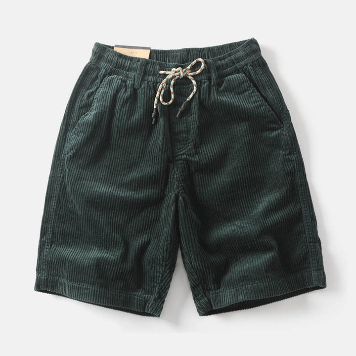 Men's Corduroy Drawstring Shorts – Soft Textured Weekend Wear – view 3