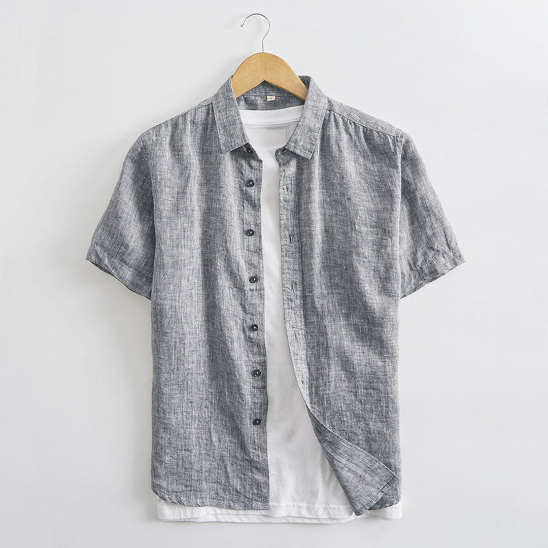 Men's Linen Blend Summer Shirt – Breathable Button-Up Massimo – view 3