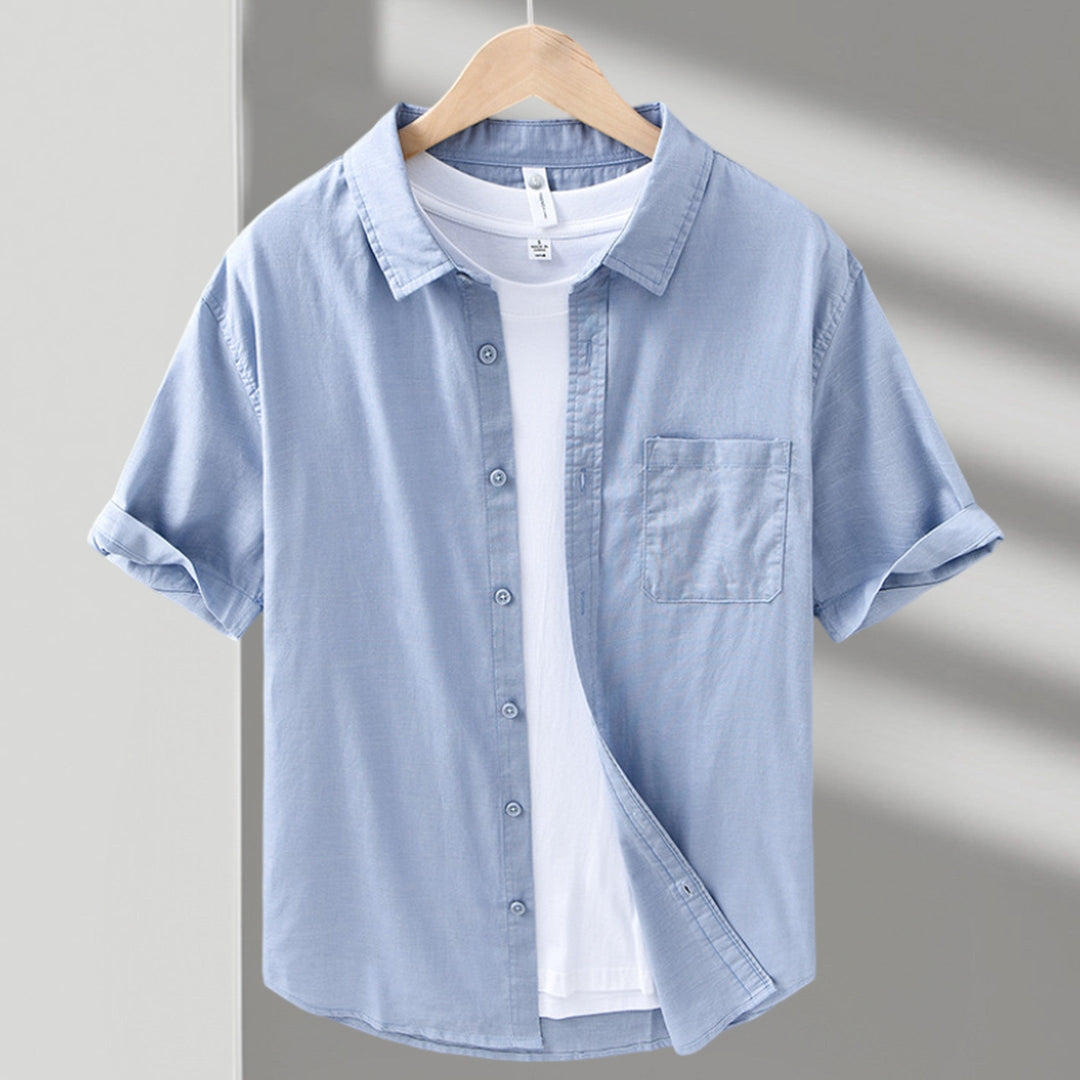 Men's Cotton-Linen Shirt – Relaxed Fit Casual Summer Shirt