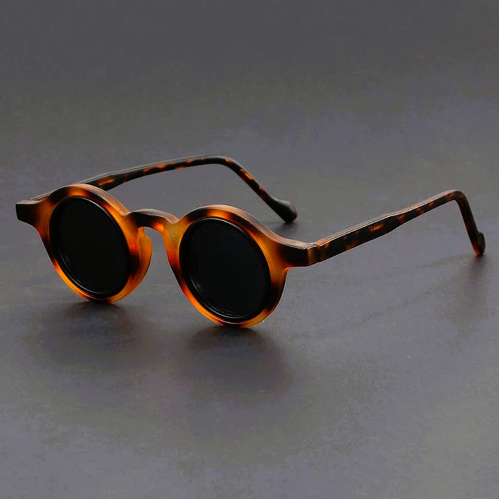 Men's Round Acetate Sunglasses – Retro Frames with UV Protection – Classic Tortoise