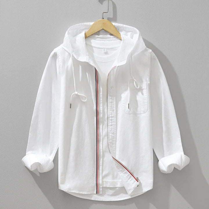 Men's Linen Blend Hooded Shirt – Massimo Lightweight Layer – view 2