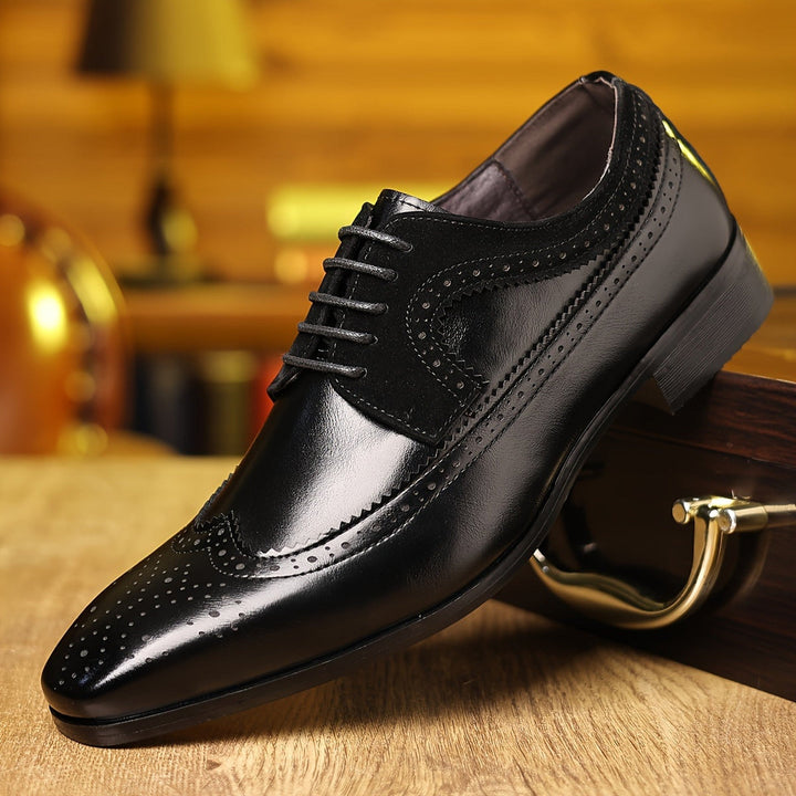 Men's Two-Tone Leather Brogues – Wingtip Lace-Up Dress Shoes – view 5