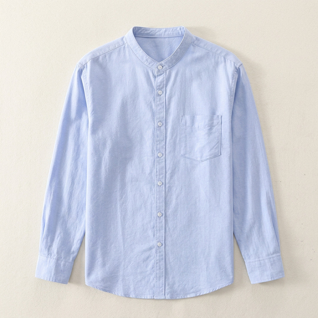 Men's Florence Cotton Shirt – Long Sleeve Button-Up Classic – view 9