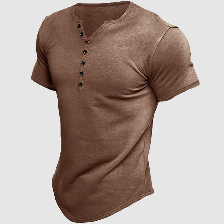 Men's Cotton Short Sleeve Henley – Soft Casual Layering Top – view 2