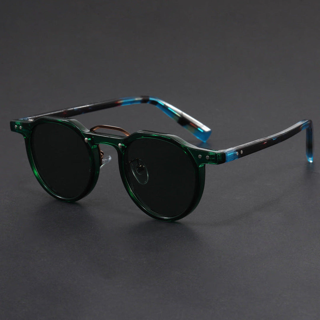 Unisex UV400 Sunglasses – Zenith Lightweight Retro Frames – Dark Green