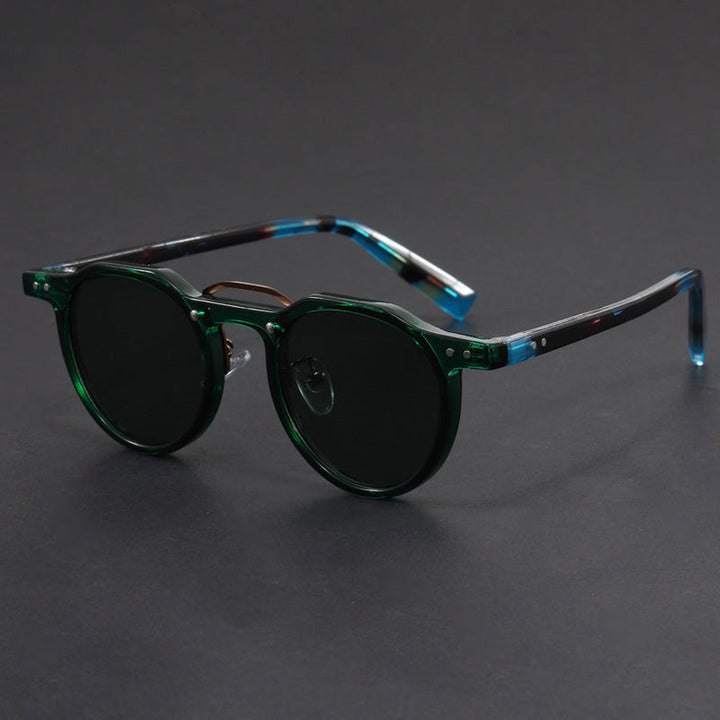 Unisex UV400 Sunglasses – Zenith Lightweight Retro Frames – Dark Green