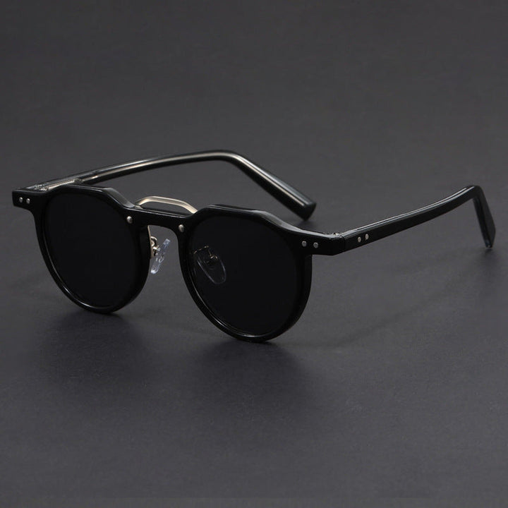 Unisex UV400 Sunglasses – Zenith Lightweight Retro Frames – Marble Red