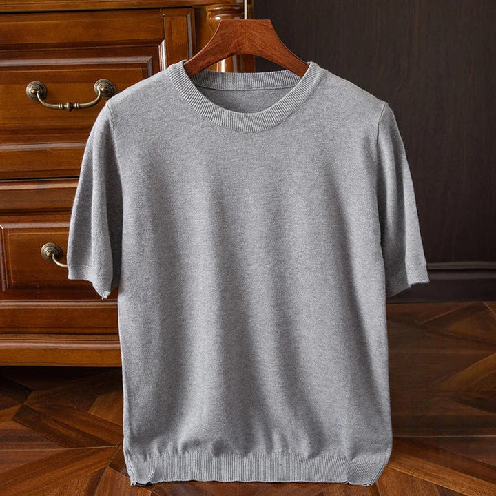 Men's Cashmere Crew Neck T-Shirt – Luxurious Everyday Tee – view 3