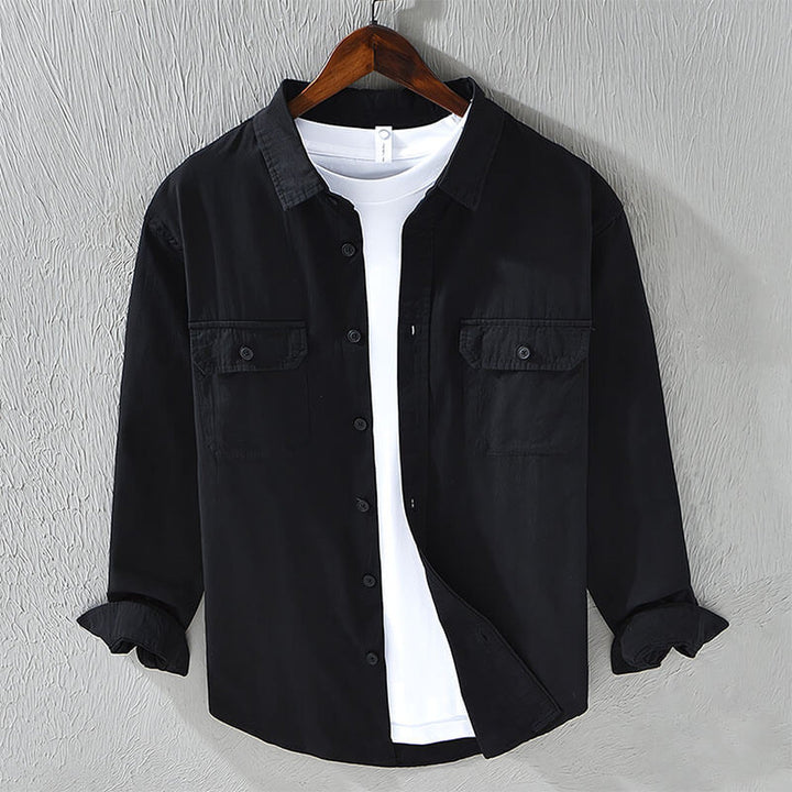 Men's Cotton Button-Down Shirt – Lisbon Relaxed Everyday Layer – view 5
