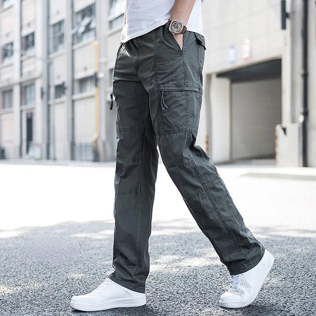 Men's Cotton Cargo Trousers – Tech Relaxed Fit Utility Pockets – view 3