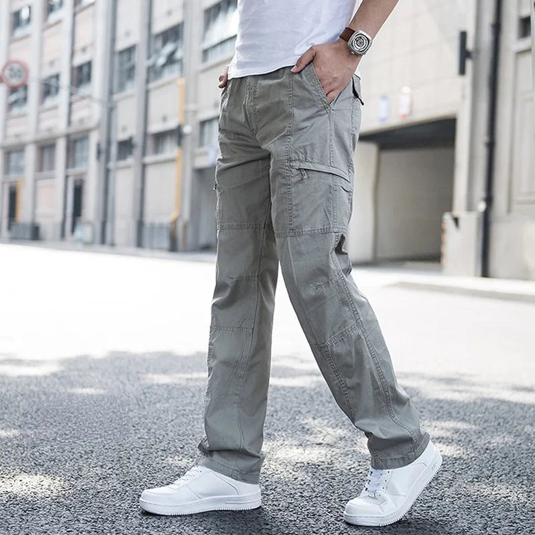 Men's Cotton Cargo Trousers – Tech Relaxed Fit Utility Pockets – view 4