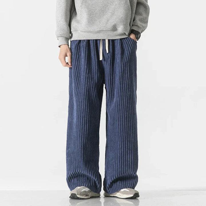 Men's Corduroy Trousers – Kyoto Relaxed Straight-Leg Minimalist – view 5