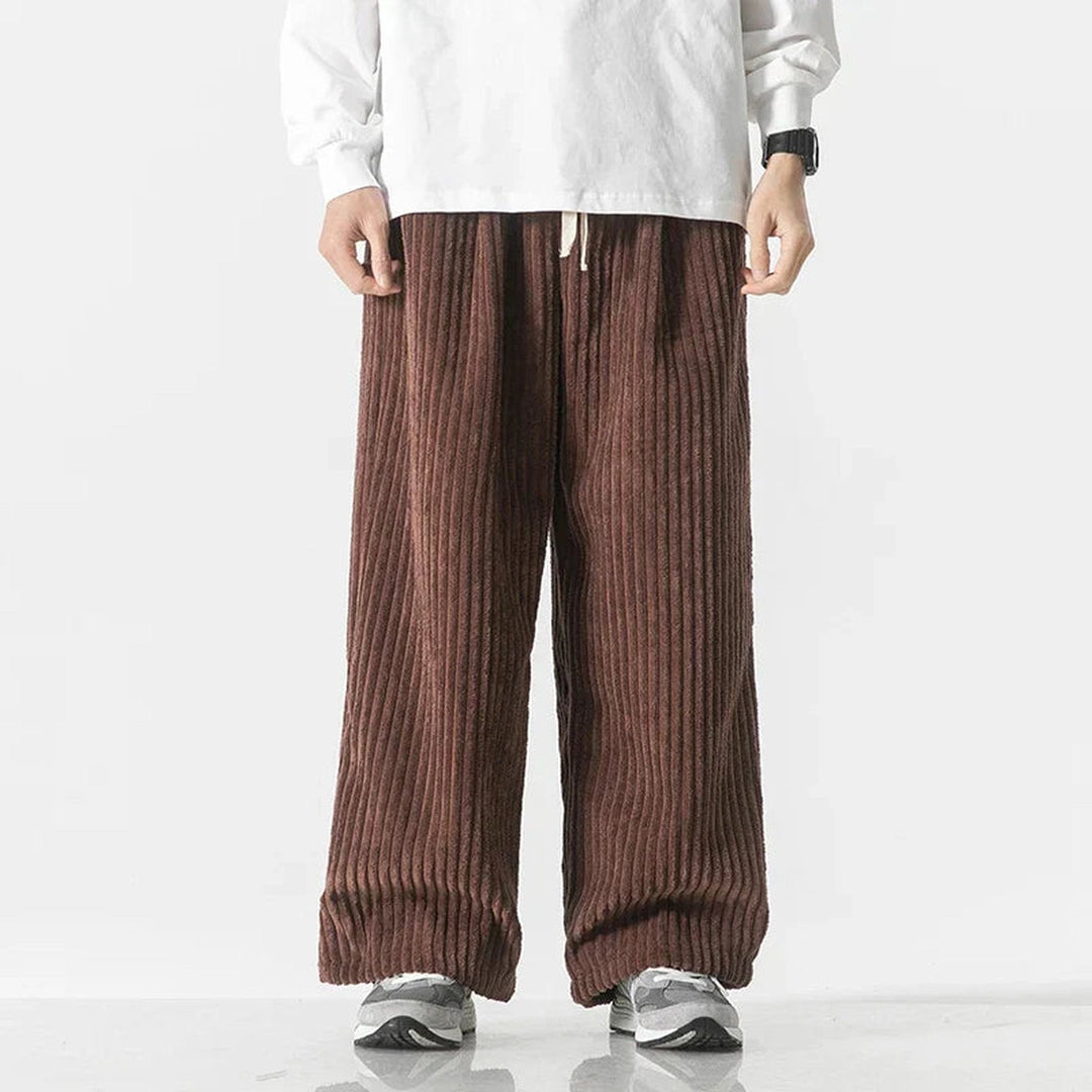 Men's Corduroy Trousers – Kyoto Relaxed Straight-Leg Minimalist – view 7