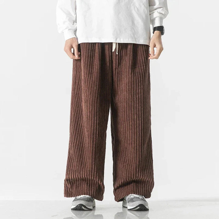 Men's Corduroy Trousers – Kyoto Relaxed Straight-Leg Minimalist – view 7