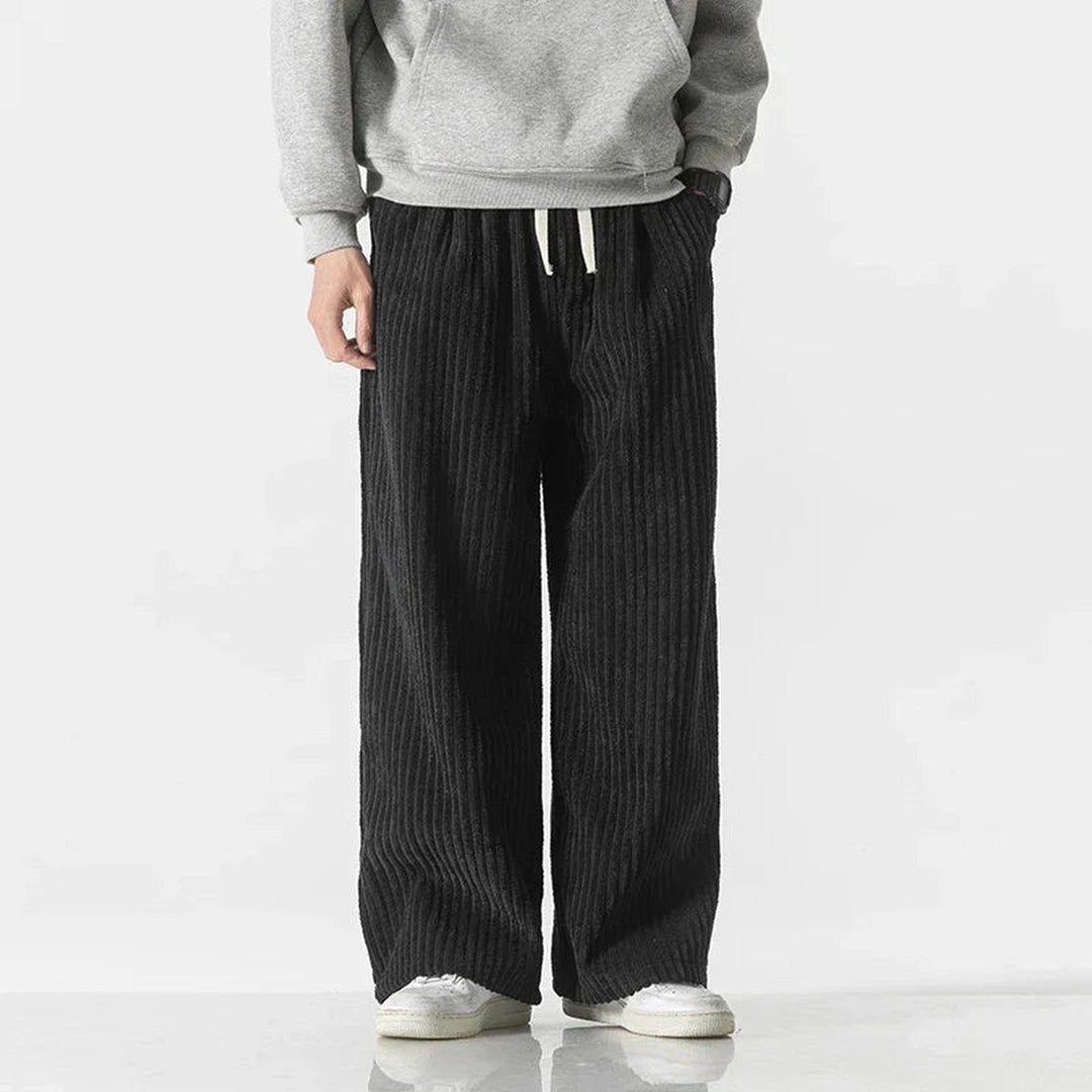 Men's Corduroy Trousers – Kyoto Relaxed Straight-Leg Minimalist – view 9