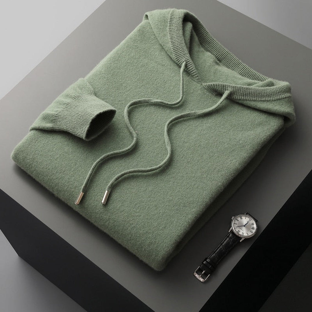 Men's Merino Wool Hoodie – Matteo Soft Knit Layering Piece – view 3
