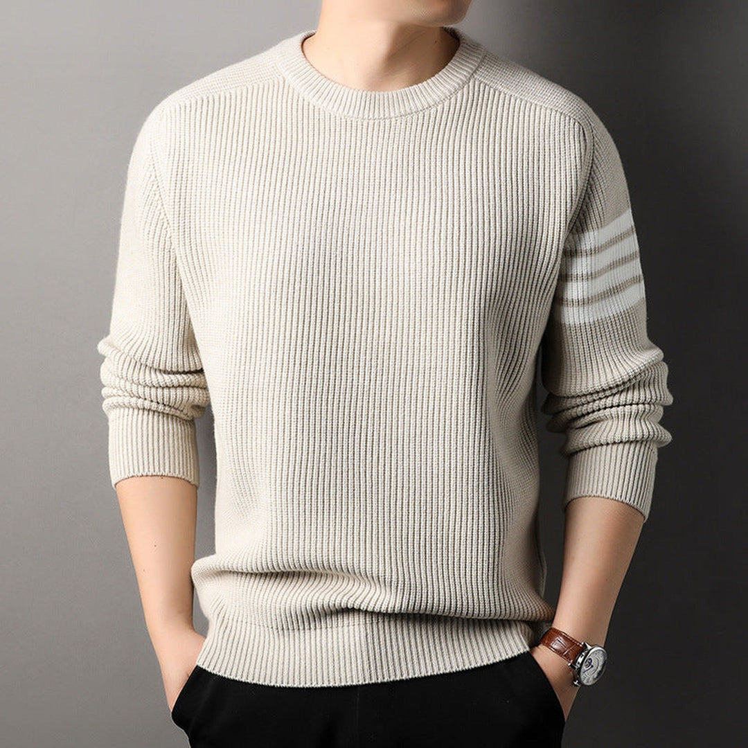 Men's Striped Knit Jumper – Dante Soft Sporty Sweater – view 2