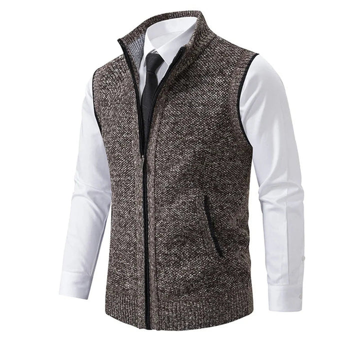 Men's Knitted Zip-Up Gilet – Funnel Neck Vest for Smart Layering – view 4
