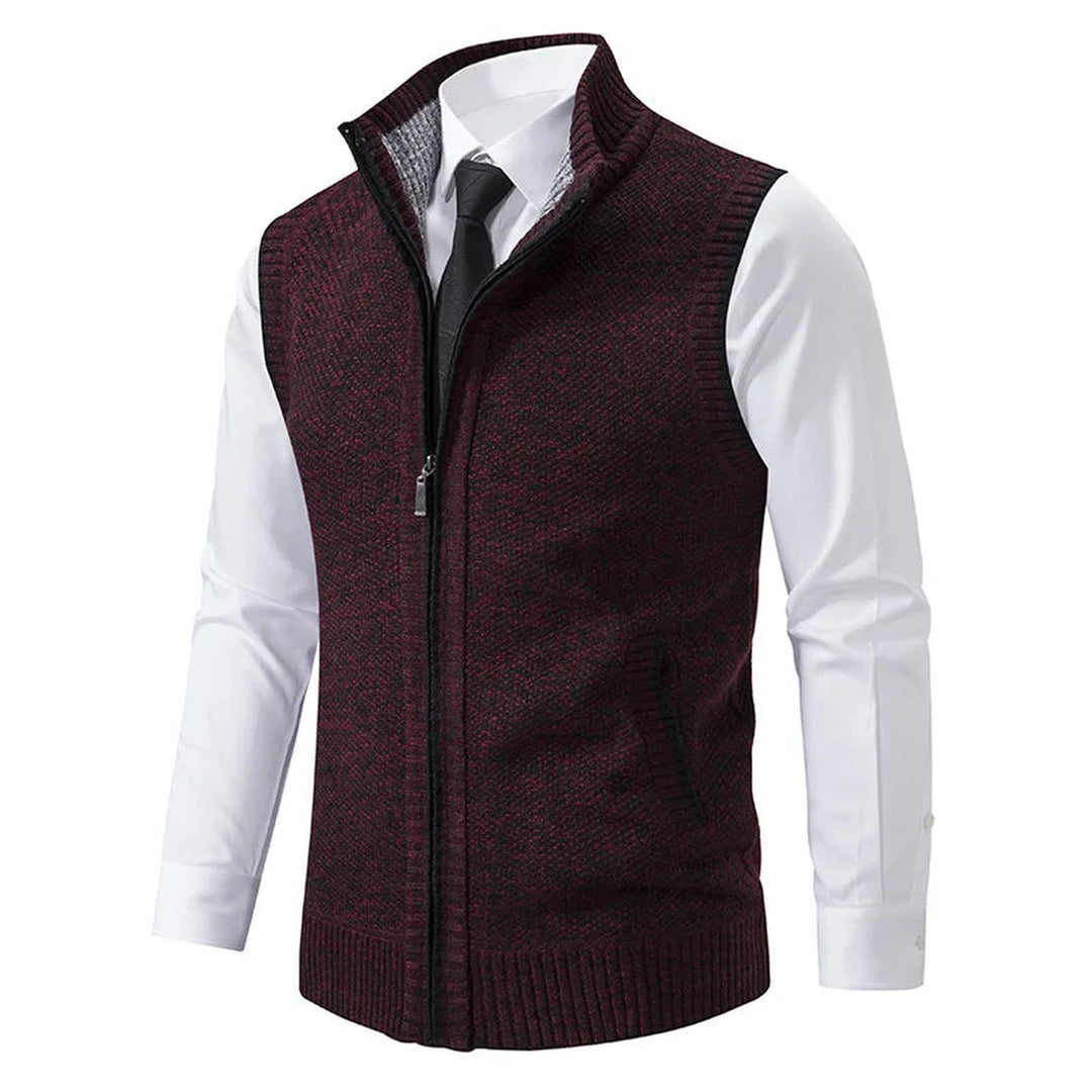 Men's Knitted Zip-Up Gilet – Funnel Neck Vest for Smart Layering – view 10