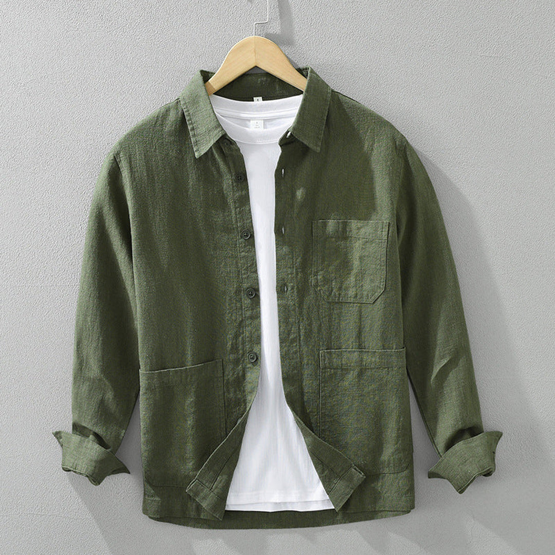 Men's Cotton Shacket – Button-Up Overshirt for Smart Layering – view 3