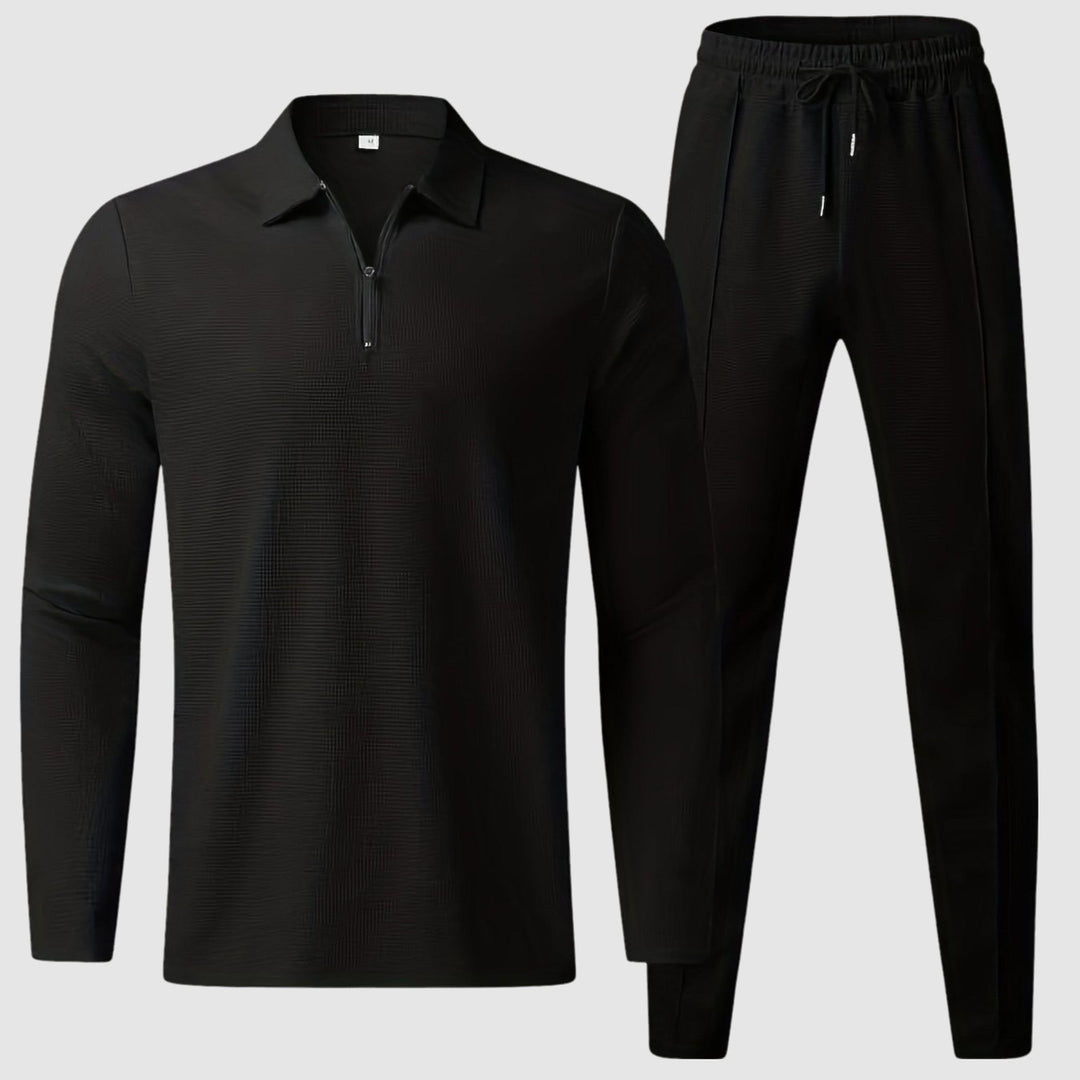 Men's Waffle Knit Loungewear Set – Sweatshirt and Joggers Co-ord – view 3