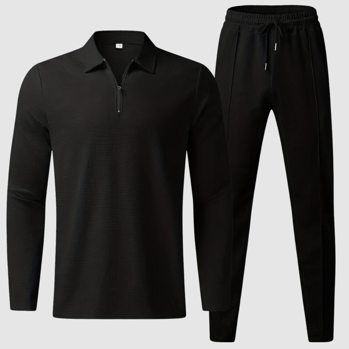 Men's Waffle Knit Loungewear Set – Sweatshirt and Joggers Co-ord – view 3