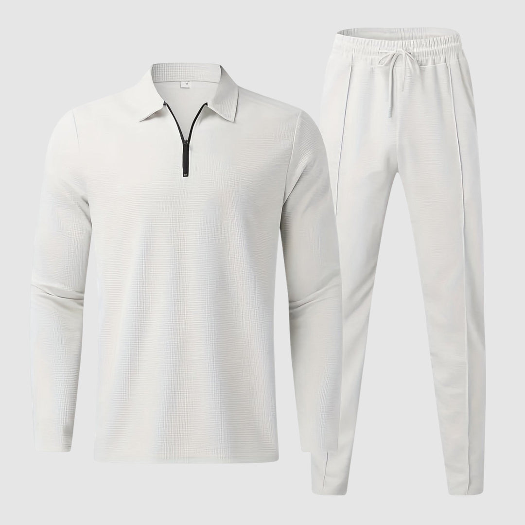 Men's Waffle Knit Loungewear Set – Sweatshirt and Joggers Co-ord – view 4