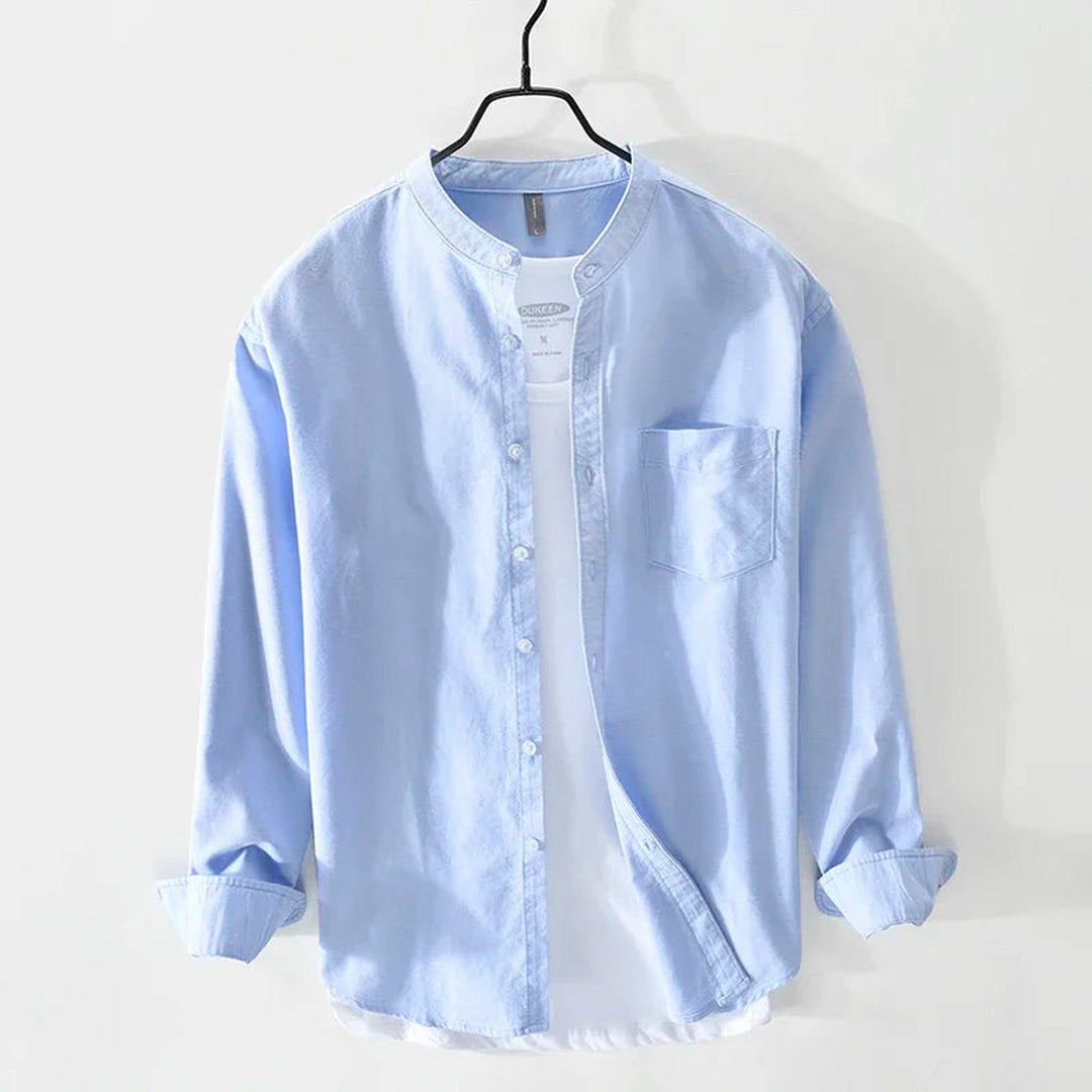 Men's Naples Smooth-Touch Shirt – Tailored Smart-Casual Style – Sky Blue