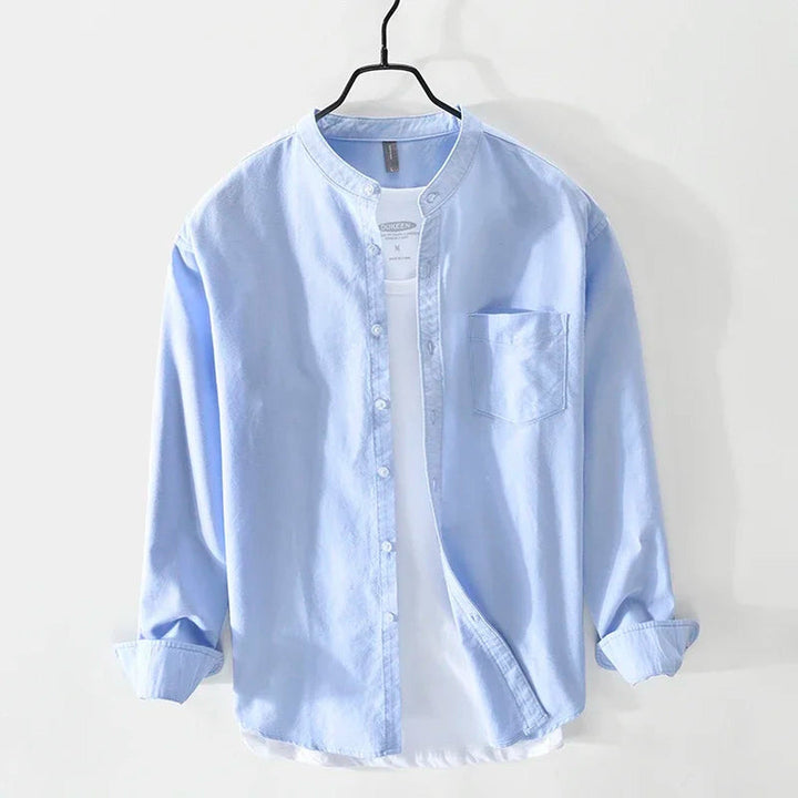 Men's Naples Smooth-Touch Shirt – Tailored Smart-Casual Style – Sky Blue